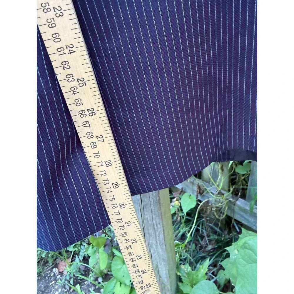 Vintage Sears Perma-Prest Navy Pinstripe Suit Jacket and Vest Set Mens Large